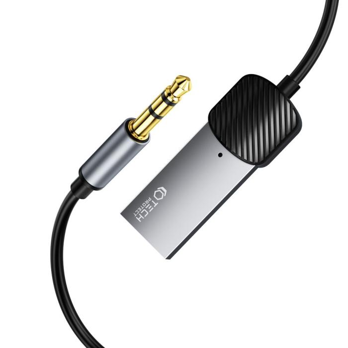 Bild 3, Tech-Protect Tech-Protect AUX - USB-A Bluetooth Adapter UltraBoost Grå - Teknikhallen.se