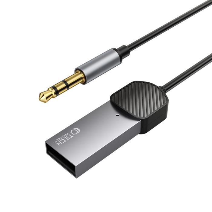 Bild 4, Tech-Protect Tech-Protect AUX - USB-A Bluetooth Adapter UltraBoost Grå - Teknikhallen.se