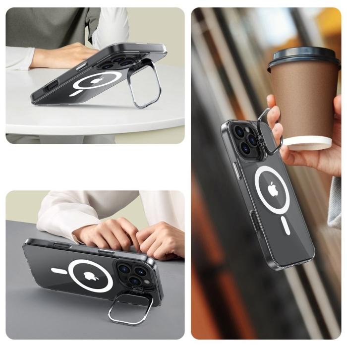 Bild 3, Tech-Protect Tech-Protect iPhone 16 Pro Skal MagSafe MagStand Clear - Teknikhallen.se