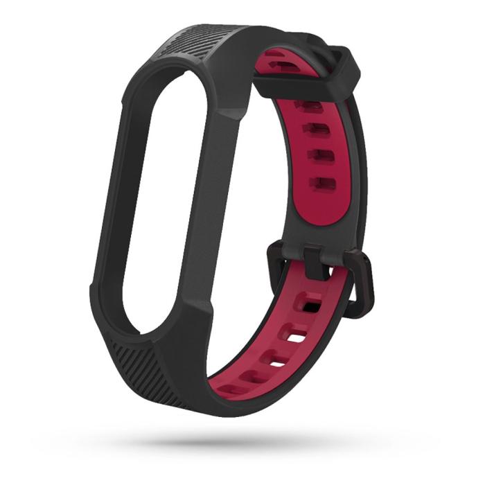 Bild 2, Tech-Protect Tech-Protect Xiaomi Mi Smart Band 5/6 Armband Armour Svart/Röd - Teknikhallen.se