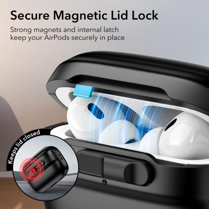 Bild 3, ESR ESR AirPods Pro 1/2 Skal MagSafe Pulse HaloLock Svart - Teknikhallen.se