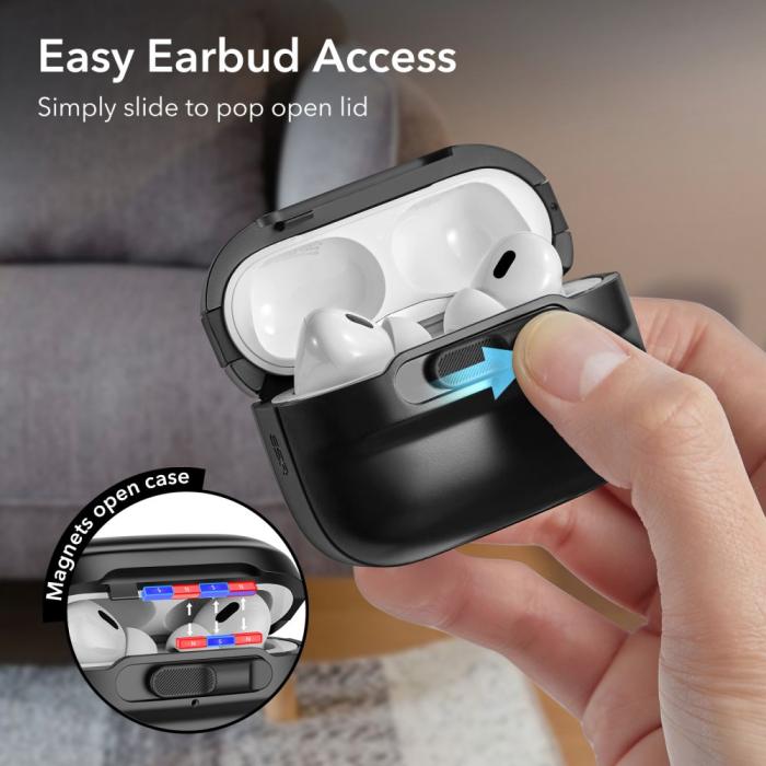 Bild 4, ESR ESR AirPods Pro 1/2 Skal MagSafe Pulse HaloLock Svart - Teknikhallen.se