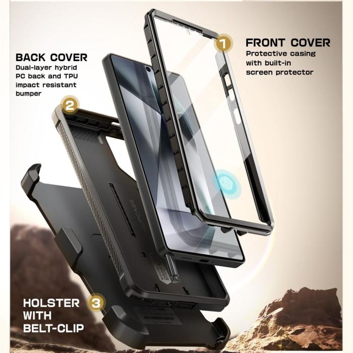 Bild 4, Supcase Supcase Galaxy S25 Ultra Skal 2-SET Unicorn Beetle Pro Svart - Teknikhallen.se