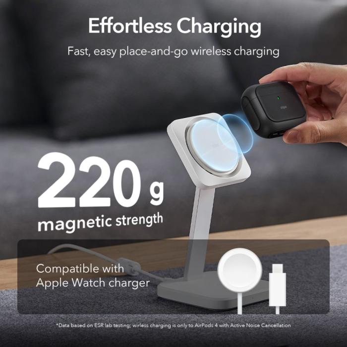 Bild 3, ESR ESR AirPods 4 Skal MagSafe Orbit HaloLock Svart - Teknikhallen.se