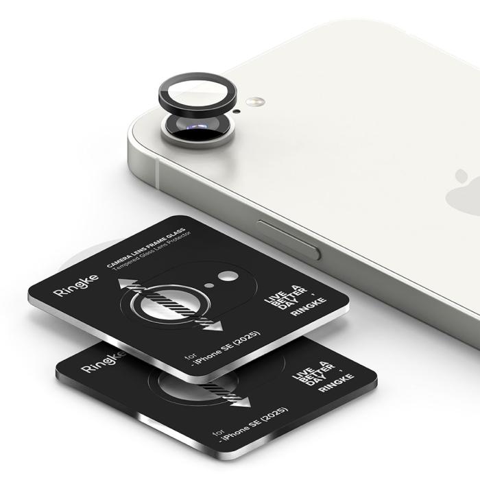 Bild 5, Ringke Ringke iPhone 17e / 16e 2-PACK Linsskydd Härdat Glas Svart - Teknikhallen.se