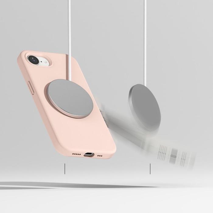 Bild 5, Ringke Ringke iPhone 17e / 16e Skal MagSafe Silikon Pink Sand - Teknikhallen.se