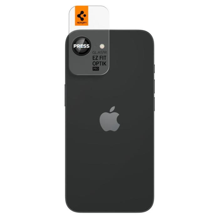 Bild 2, Spigen Spigen iPhone 17e / 16e 2-PACK Linsskydd GLAS.tR Optik Svart - Teknikhallen.se