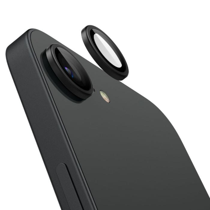 Bild 3, Spigen Spigen iPhone 17e / 16e 2-PACK Linsskydd GLAS.tR Optik Svart - Teknikhallen.se