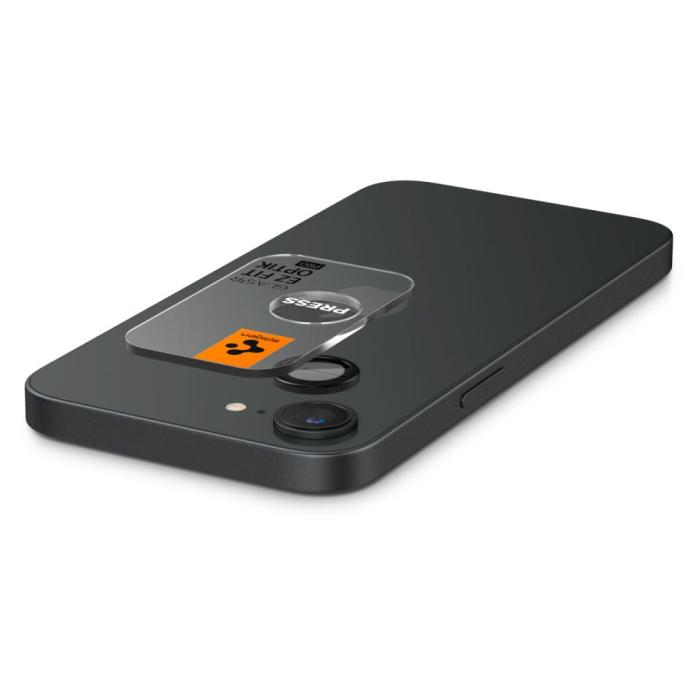 Bild 5, Spigen Spigen iPhone 17e / 16e 2-PACK Linsskydd GLAS.tR Optik Svart - Teknikhallen.se