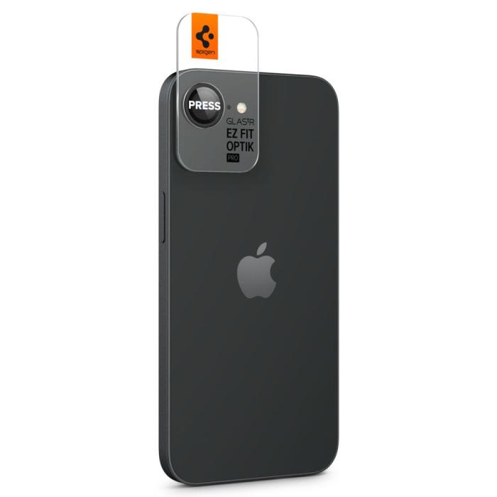Bild 6, Spigen Spigen iPhone 17e / 16e 2-PACK Linsskydd GLAS.tR Optik Svart - Teknikhallen.se