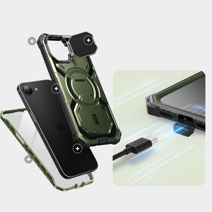 Bild 4, Supcase Supcase iPhone 17e / 16e Skal MagSafe Iblsn ArmorBox Guldan - Teknikhallen.se