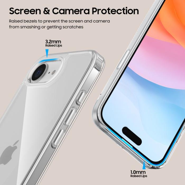 Bild 4, Tech-Protect Tech-Protect iPhone 17e / 16e Skal FlexAir Hybrid Transparent - Teknikhallen.se