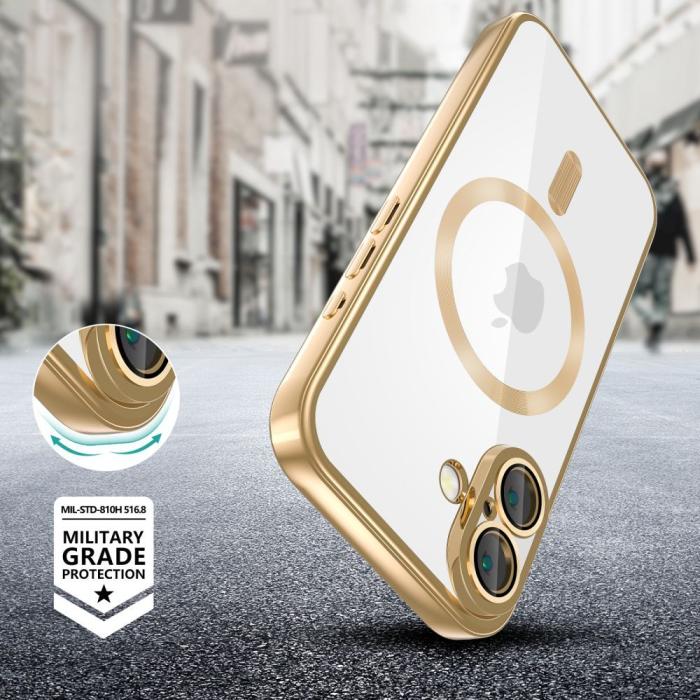 Bild 2, Tech-Protect Tech-Protect iPhone 17e / 16e Skal MagSafe MagFlex Shiny Gold - Teknikhallen.se