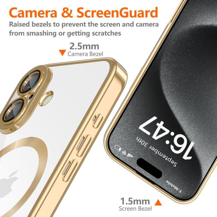 Bild 3, Tech-Protect Tech-Protect iPhone 17e / 16e Skal MagSafe MagFlex Shiny Gold - Teknikhallen.se