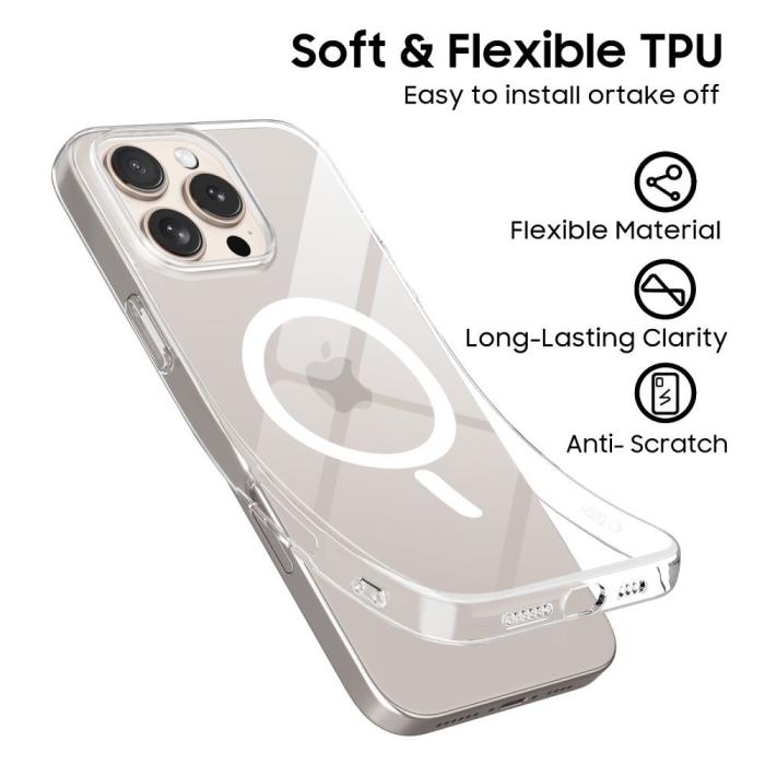 Bild 4, Tech-Protect Tech-Protect iPhone 17e / 16e Skal MagSafe FlexAir Transparent - Teknikhallen.se