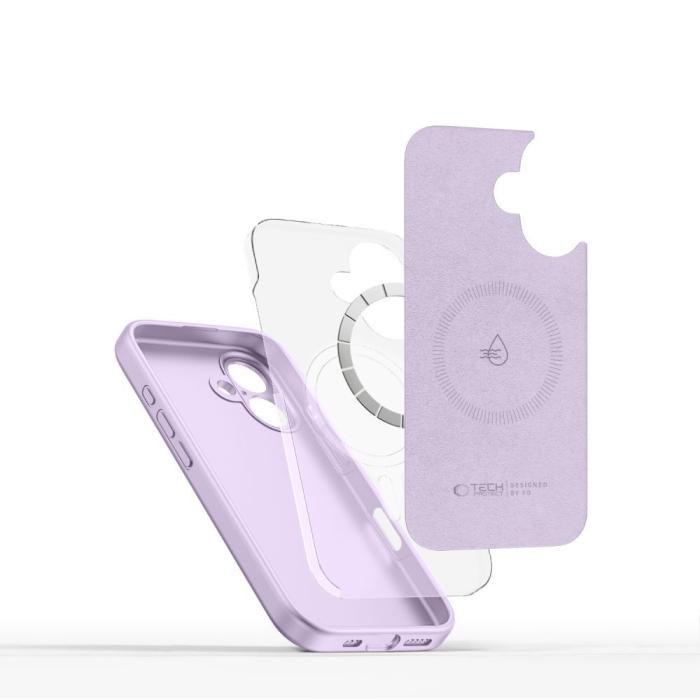 Bild 4, Tech-Protect Tech-Protect iPhone 17e/16e Skal MagSafe Liquid Silicone Mauve - Teknikhallen.se