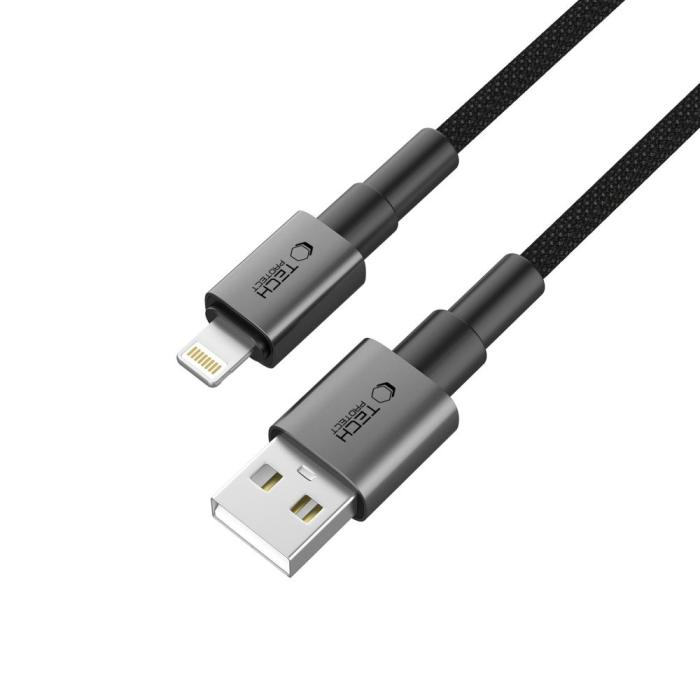 Bild 2, Tech-Protect Tech-Protect 0.25m 12W/2.4A Lightning Kabel UltraBoost Iron Grey - Teknikhallen.se