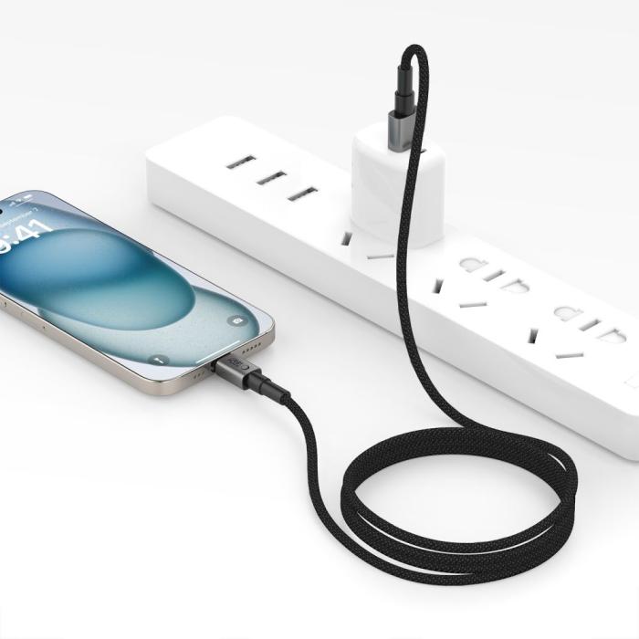 Bild 5, Tech-Protect Tech-Protect 1m 15W/2.4A Lightning Kabel UltraBoost Iron Grey - Teknikhallen.se
