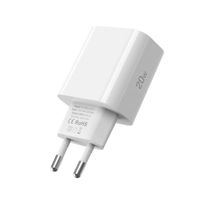 Bild 5, Tech-Protect Tech-Protect 20W USB-C Väggladdare PD Inkl. USB-C Kabel Vit - Teknikhallen.se