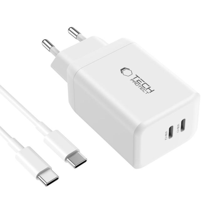 Bild 3, Tech-Protect Tech-Protect 45W Väggladdare PD Inkl. USB-C Kabel Vit - Teknikhallen.se