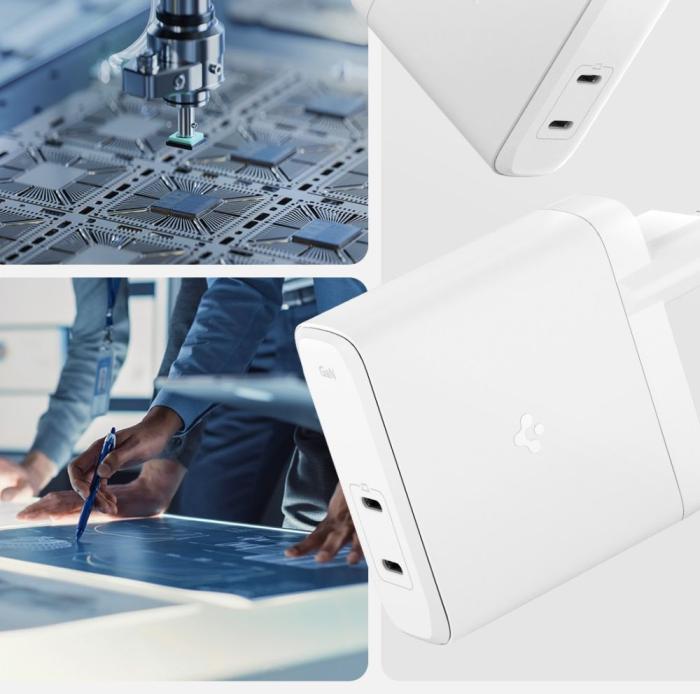 Bild 3, Spigen Spigen 140W 2x USB-C Väggladdare Arcstation Pro Vit - Teknikhallen.se