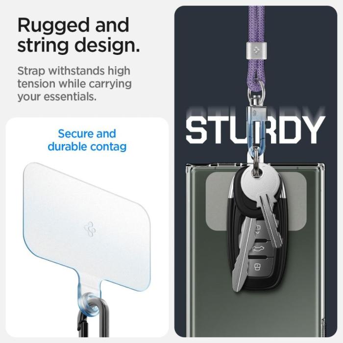 Bild 2, Spigen Spigen Mobilsnöre / Handledsrem Strap Set Deep Purple - Teknikhallen.se
