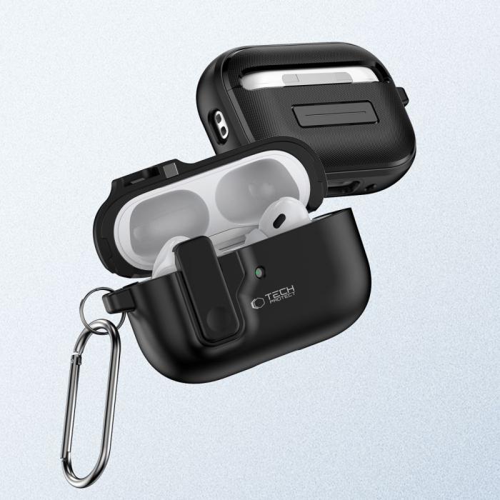 Bild 3, Tech-Protect Tech-Protect AirPods Pro 2/1 Skal Slim Hook Svart - Teknikhallen.se