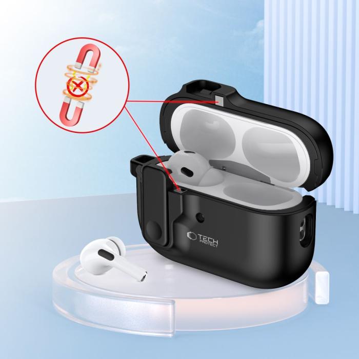 Bild 5, Tech-Protect Tech-Protect AirPods Pro 2/1 Skal Slim Hook Svart - Teknikhallen.se