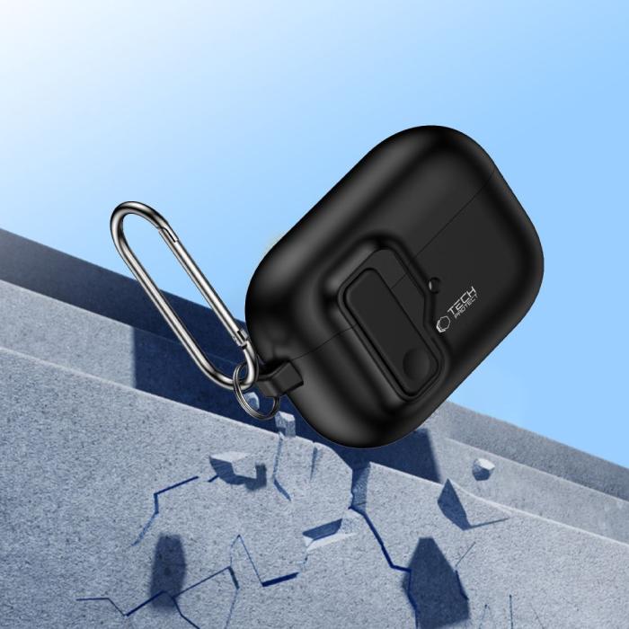 Bild 6, Tech-Protect Tech-Protect AirPods Pro 2/1 Skal Slim Hook Svart - Teknikhallen.se
