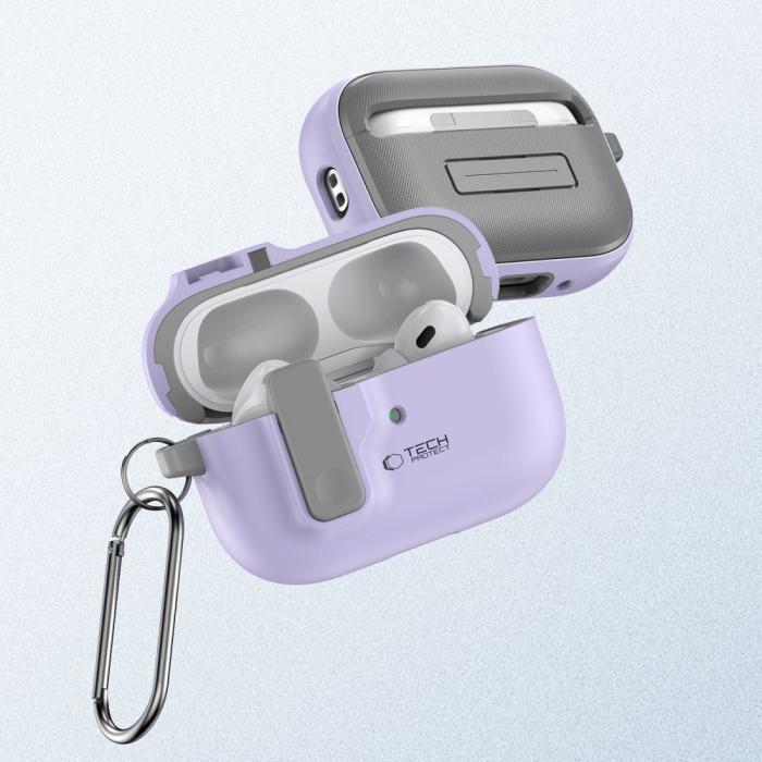 Bild 3, Tech-Protect Tech-Protect AirPods Pro 2/1 Skal Slim Hook Lavender - Teknikhallen.se
