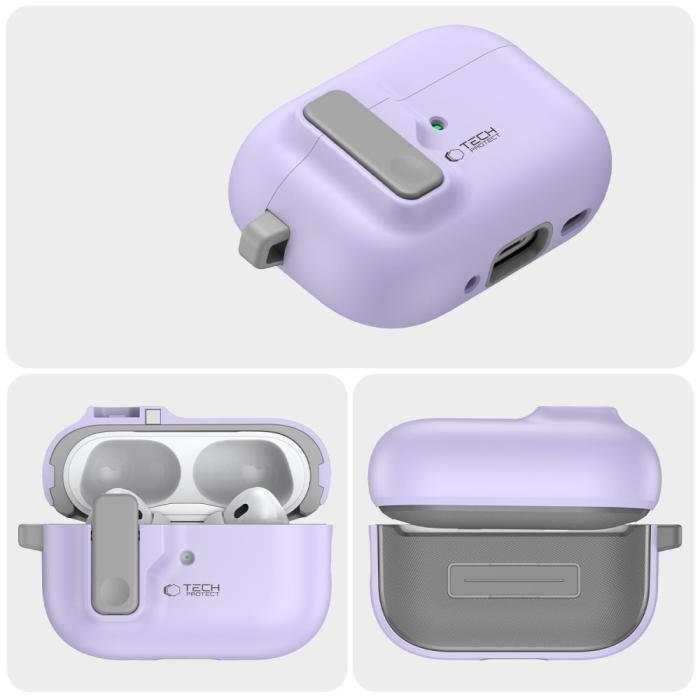 Bild 4, Tech-Protect Tech-Protect AirPods Pro 2/1 Skal Slim Hook Lavender - Teknikhallen.se