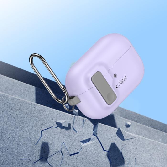 Bild 6, Tech-Protect Tech-Protect AirPods Pro 2/1 Skal Slim Hook Lavender - Teknikhallen.se