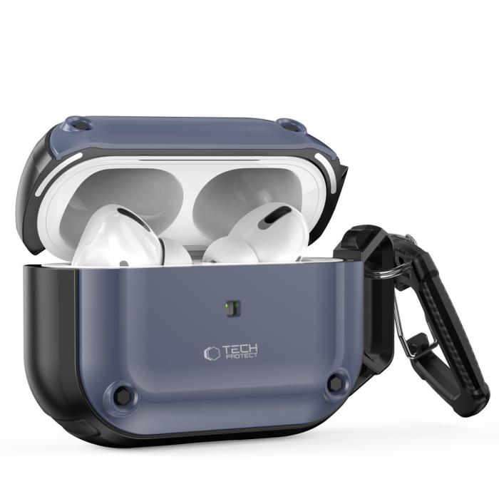 Bild 2, Tech-Protect Tech-Protect AirPods Pro 2/1 Skal Rough Hook Steel Blue - Teknikhallen.se
