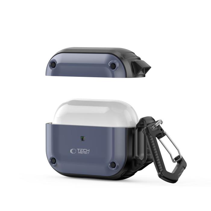 Bild 3, Tech-Protect Tech-Protect AirPods Pro 2/1 Skal Rough Hook Steel Blue - Teknikhallen.se