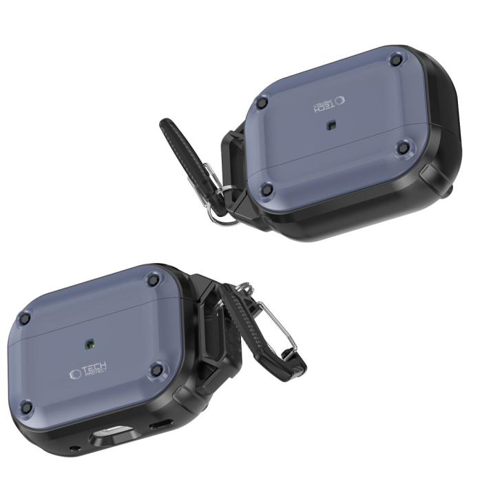 Bild 6, Tech-Protect Tech-Protect AirPods Pro 2/1 Skal Rough Hook Steel Blue - Teknikhallen.se