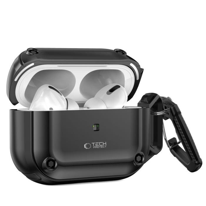 Bild 2, Tech-Protect Tech-Protect AirPods Pro 2/1 Skal Rough Hook Svart - Teknikhallen.se