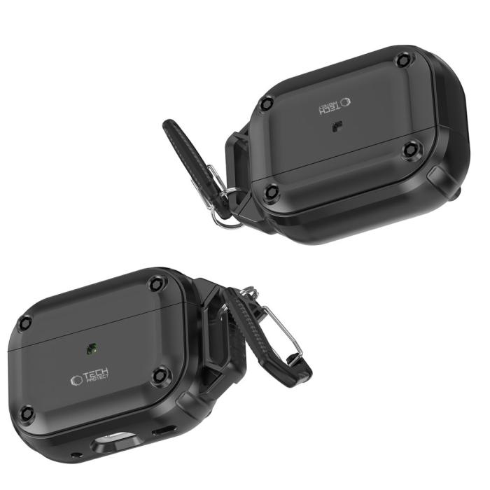 Bild 6, Tech-Protect Tech-Protect AirPods Pro 2/1 Skal Rough Hook Svart - Teknikhallen.se