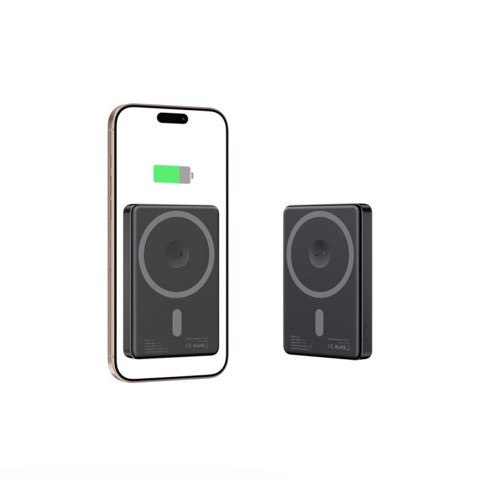 Bild 4, Tech-Protect Tech-Protect 5000 mAh MagSafe Powerbank LifeMag Svart - Teknikhallen.se