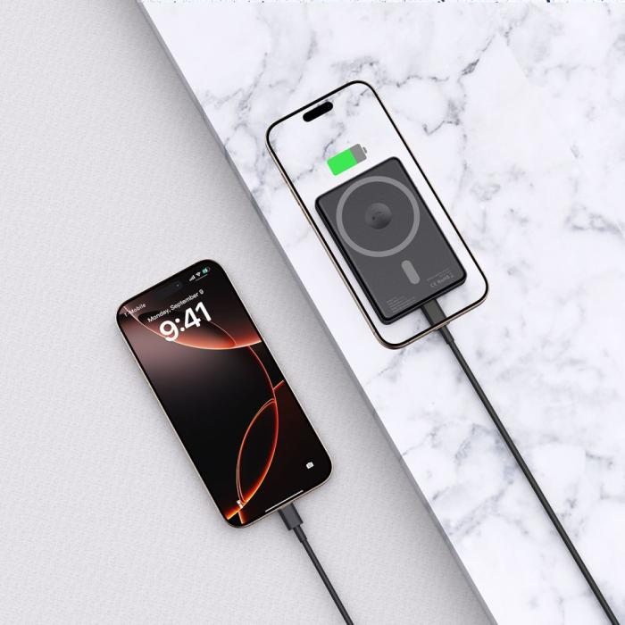Bild 6, Tech-Protect Tech-Protect 5000 mAh MagSafe Powerbank LifeMag Svart - Teknikhallen.se
