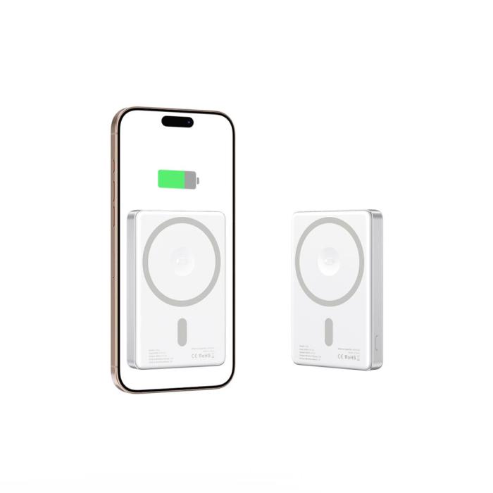 Bild 4, Tech-Protect Tech-Protect 5000 mAh MagSafe Powerbank LifeMag Silver - Teknikhallen.se