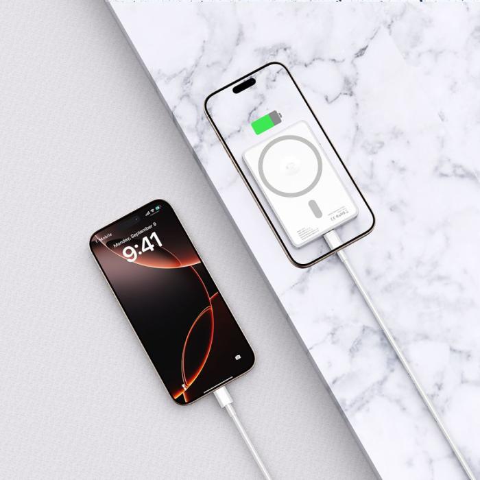 Bild 6, Tech-Protect Tech-Protect 5000 mAh MagSafe Powerbank LifeMag Silver - Teknikhallen.se