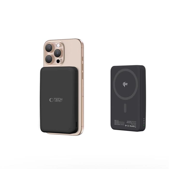 Bild 5, Tech-Protect Tech-Protect 10000 mAh Qi2 MagSafe Powerbank LifeMag Svart - Teknikhallen.se