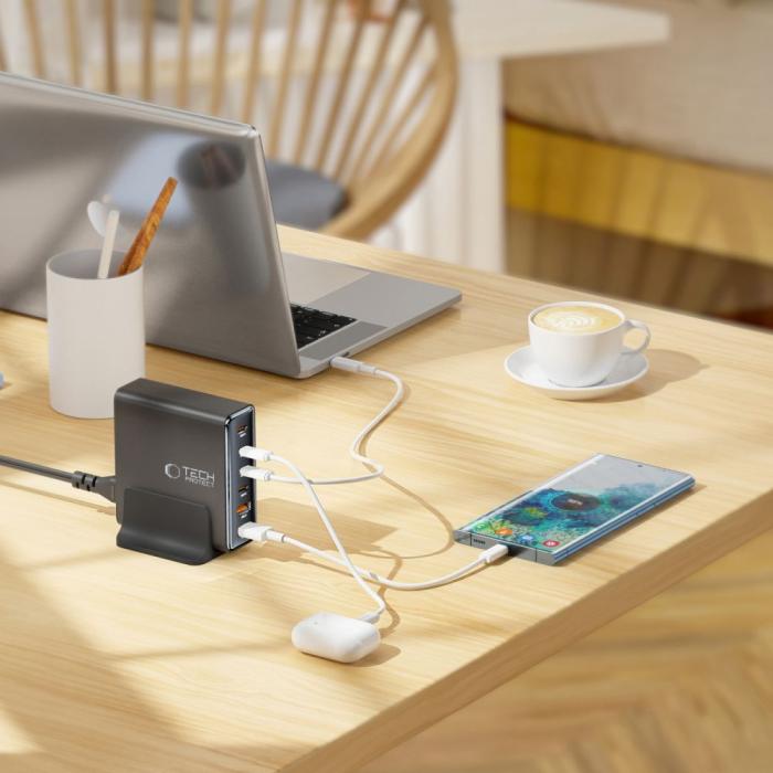 Bild 6, Tech-Protect Tech-Protect 80W Laddstation USB-C / USB-A Svart - Teknikhallen.se