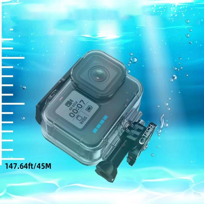 Bild 3, Tech-Protect Tech-Protect GoPro Hero 9-13 Vattentät Fodral Transparent - Teknikhallen.se