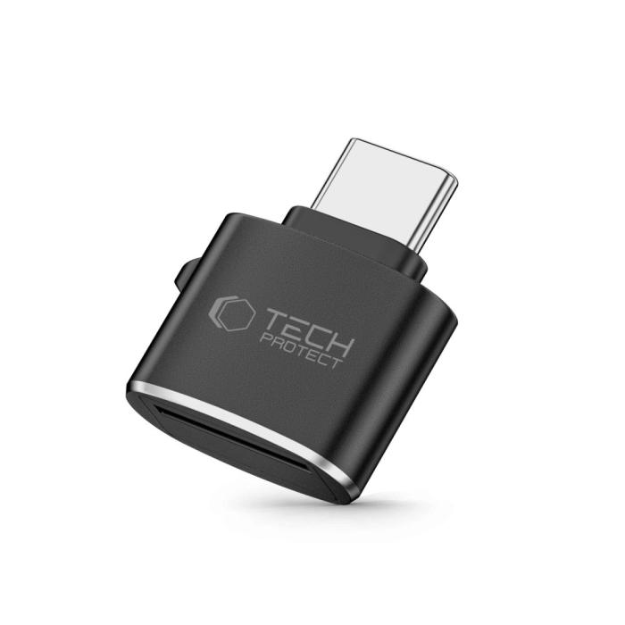 Bild 2, Tech-Protect Tech-Protect USB-C - Micro SD/TF Kortläsare Ultraboost Svart - Teknikhallen.se