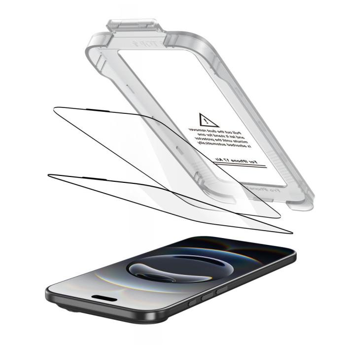 Bild 2, Tech-Protect Tech-Protect iPhone Air 2-PACK Skärmskydd Quick Set+ Svart - Teknikhallen.se