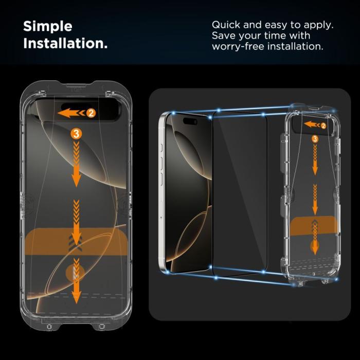 Bild 5, Tech-Protect Tech-Protect iPhone Air 2-PACK Skärmskydd Quick Set+ Svart - Teknikhallen.se