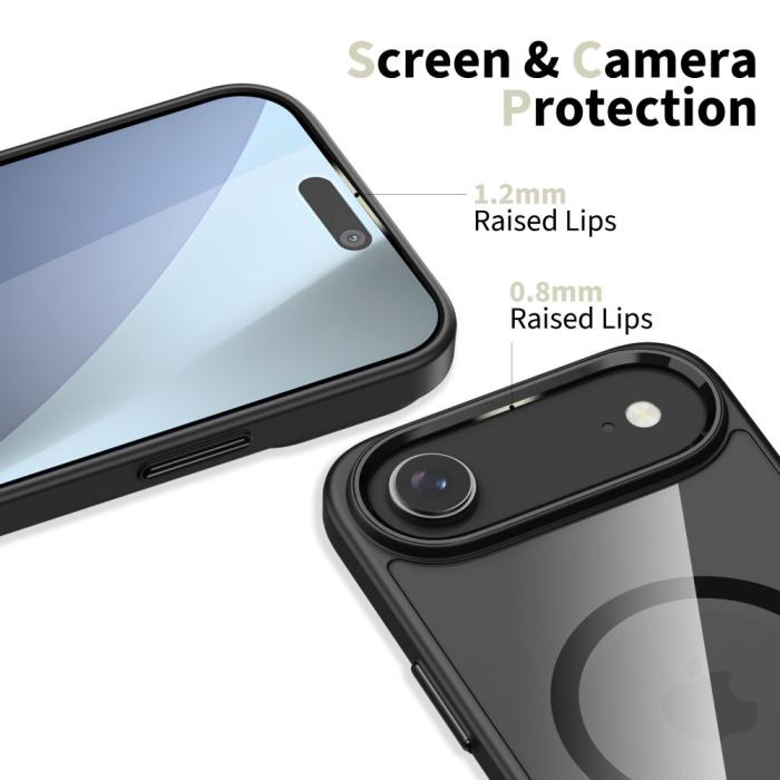 Bild 3, Tech-Protect Tech-Protect iPhone Air Skal MagSafe BasicMag Matt Svart/Transparent - Teknikhallen.se