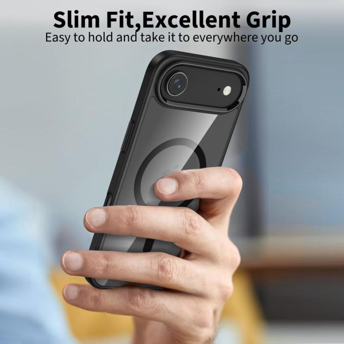Bild 5, Tech-Protect Tech-Protect iPhone Air Skal MagSafe BasicMag Matt Svart/Transparent - Teknikhallen.se