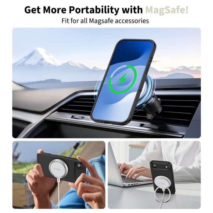 Bild 3, Tech-Protect Tech-Protect iPhone Air Skal MagSafe Silicone Svart - Teknikhallen.se